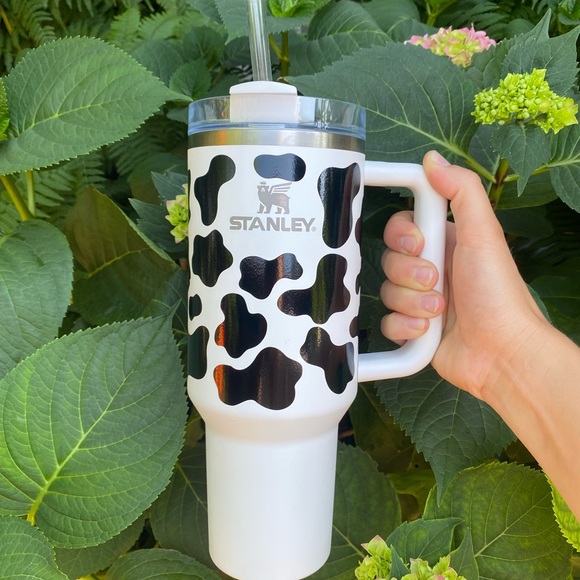 Stanley 40oz Thirst Quencher Water Bottle w/ Cow Print Stickers - Picture 7 of 7